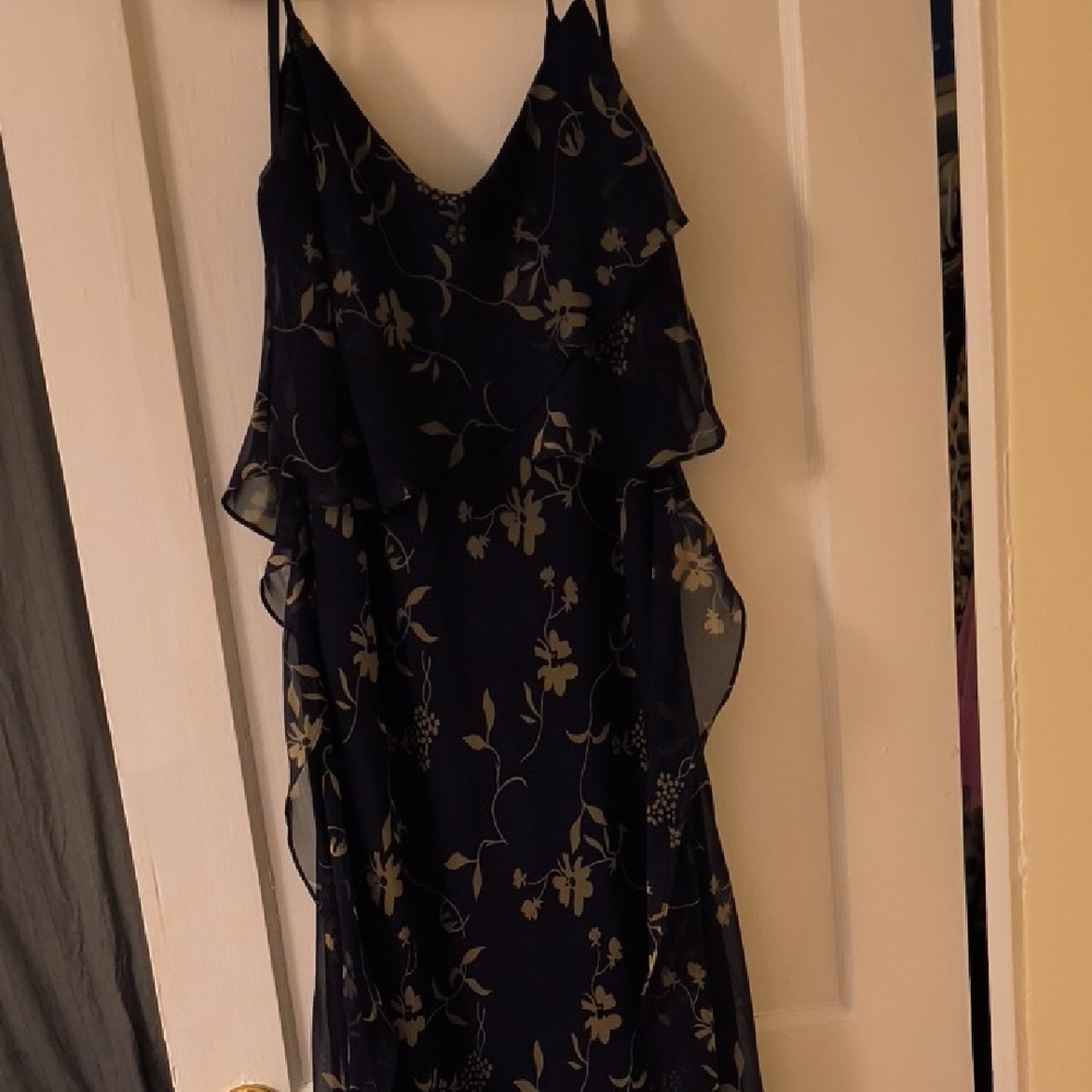 CDC Blue Asymmetrical Ruffled Sundress